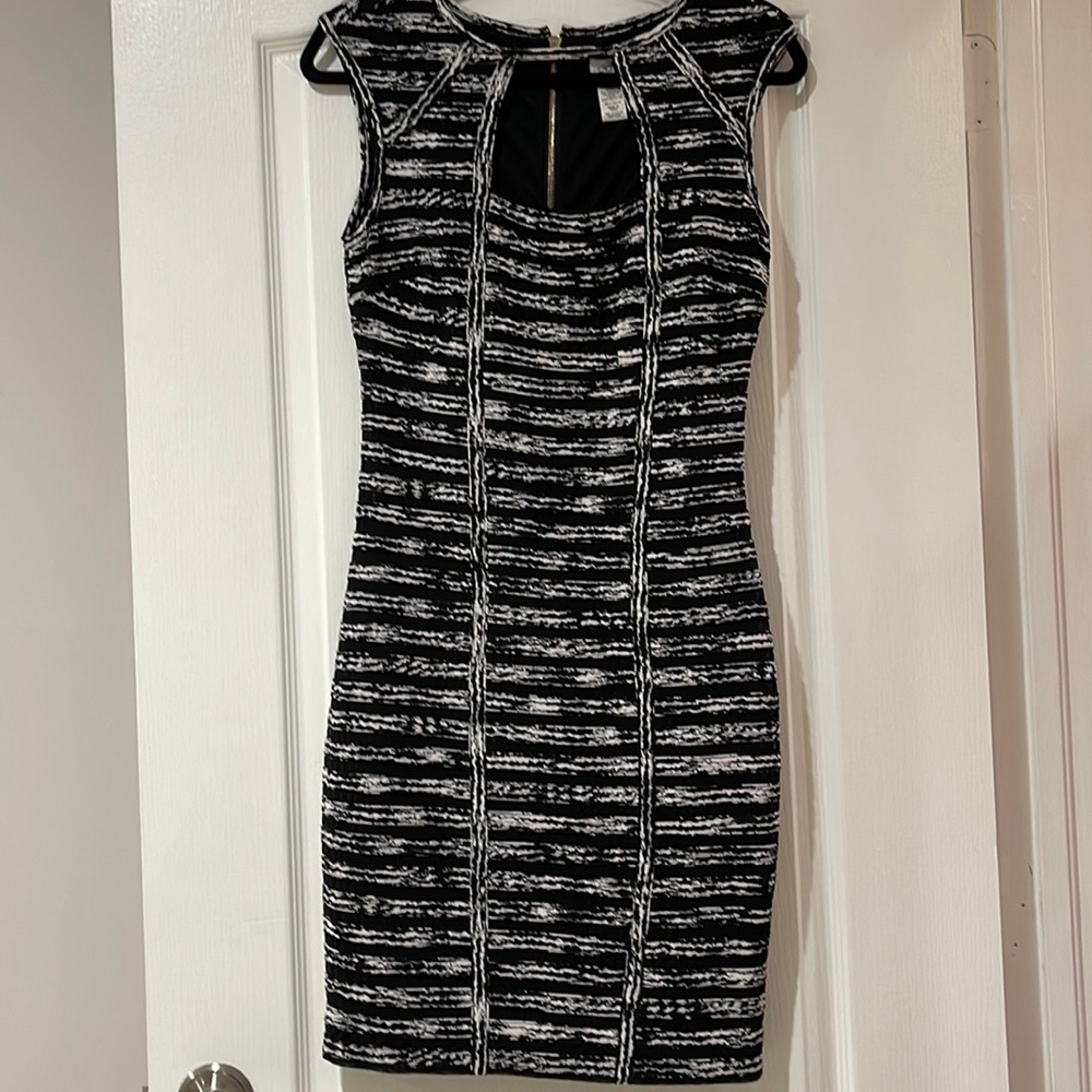 Caché Black and White Dress